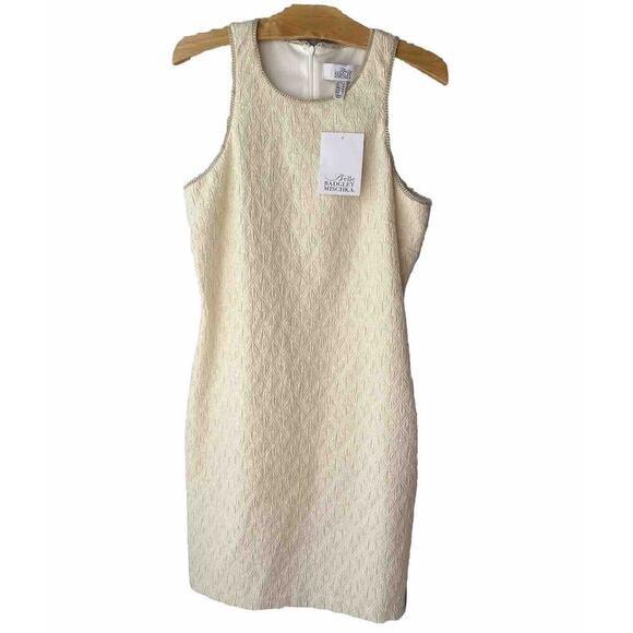 NWT Belle Badgley Mischa Vail Dress Ivory Size 6 Fully Lined Sheath Bodycon - Picture 2 of 12